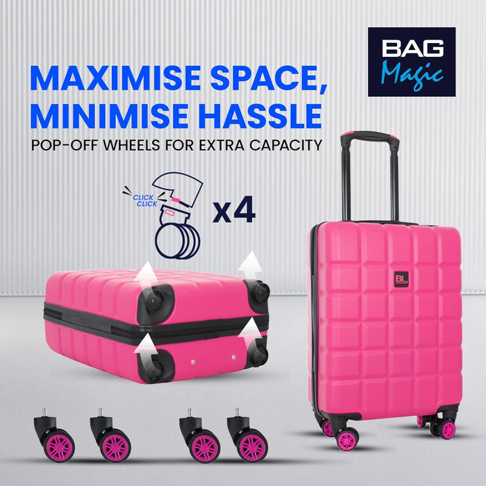 Lightweight ABS Cabin Suitcase – 30+ Airline Overhead Compatible (47x36x20cm) – Spinner Wheels + Combination Lock