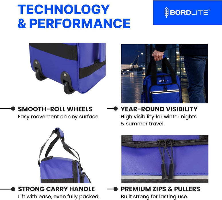 Bordlite Ryanair 40x20x25cm Cabin Backpack on Wheels – Lightweight 2 in 1 Trolley Bag & Rucksack (20L) – Fits Ryanair Free Hand Luggage Allowance