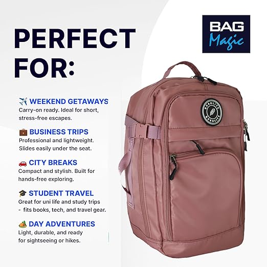 Bordlite Ryanair Cabin Bag 40x25x20cm Underseat Backpack – Airline Approved
