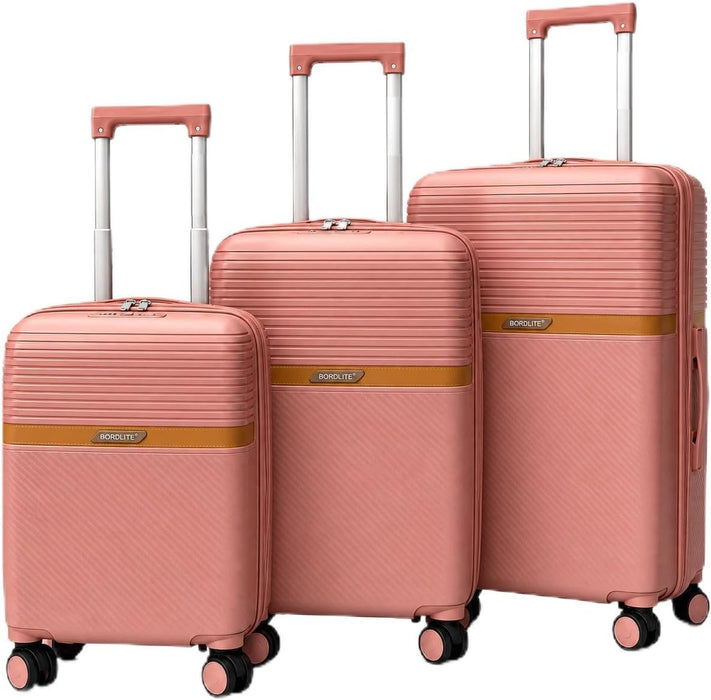 Bordlite Polypropylene Hard Shell Suitcase with Double Spinner Wheels, Combination Lock and Telescopic Handle