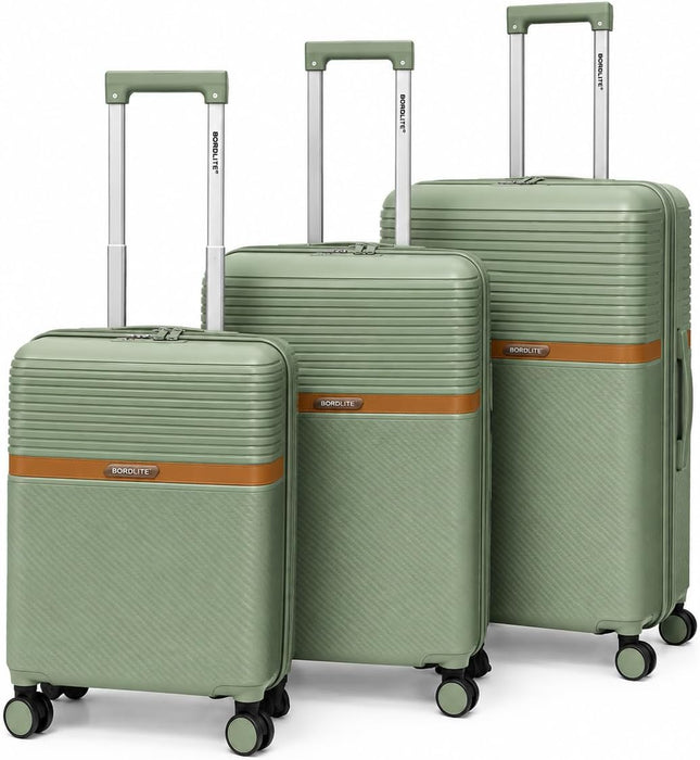 Bordlite Polypropylene Hard Shell Suitcase with Double Spinner Wheels, Combination Lock and Telescopic Handle