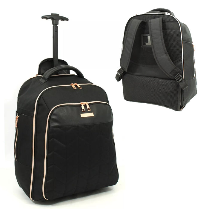 Airline Cabin Approved Rucksack on Wheels, Wheeled Holdall Travel Laptop Bag