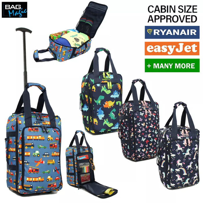 Bordlite Ryanair/Easy Jet Kids Cabin Approved Wheeled Holdall Travel Bags With Extendable Handle, Multi-Pocket