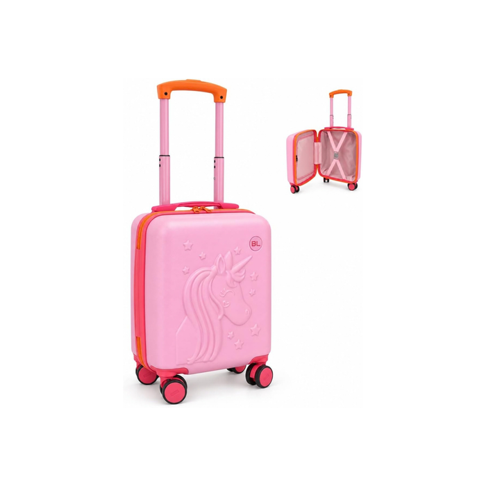 Bordlite Kids Suitcase 40x30x20cm Cabin Luggage - Underseat Travel Case with 360° Spinner Wheels