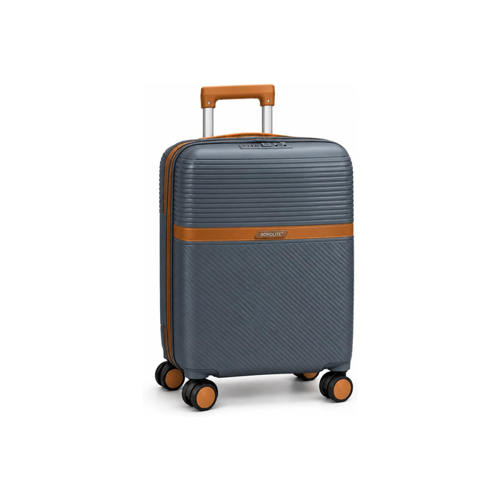 Bordlite Polypropylene Hard Shell Suitcase with Double Spinner Wheels, Combination Lock and Telescopic Handle