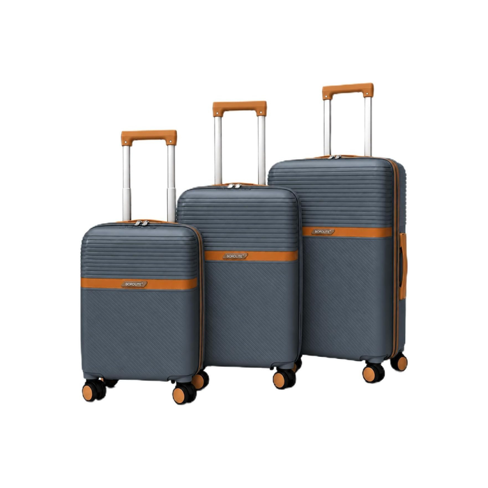 Bordlite Polypropylene Hard Shell Suitcase with Double Spinner Wheels, Combination Lock and Telescopic Handle