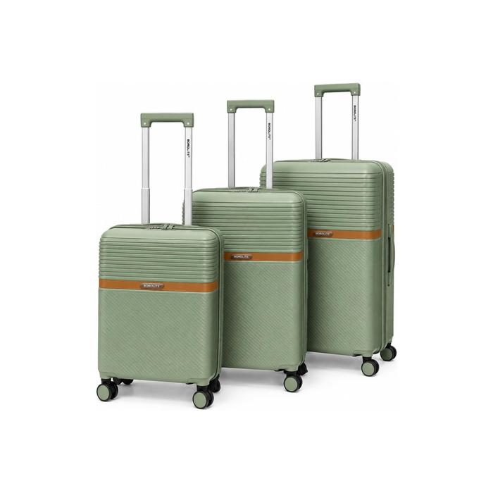 Bordlite Polypropylene Hard Shell Suitcase with Double Spinner Wheels, Combination Lock and Telescopic Handle