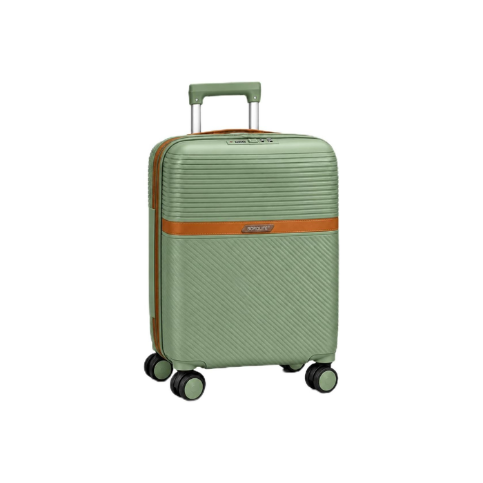 Bordlite Polypropylene Hard Shell Suitcase with Double Spinner Wheels, Combination Lock and Telescopic Handle