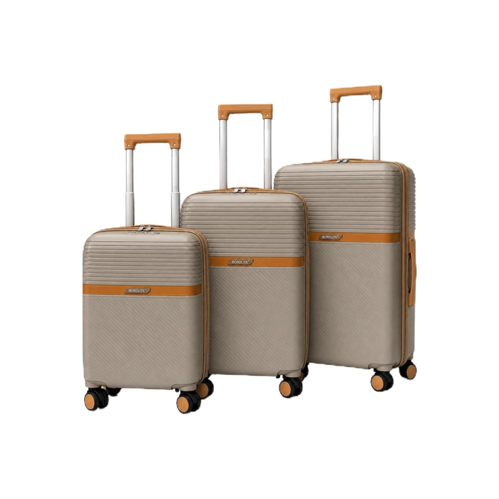 Bordlite Polypropylene Hard Shell Suitcase with Double Spinner Wheels, Combination Lock and Telescopic Handle