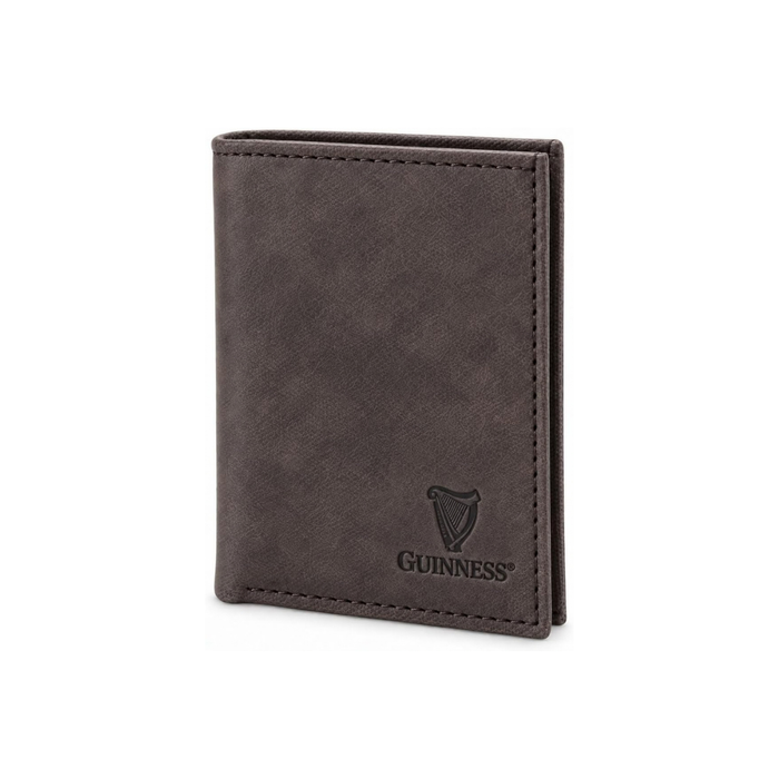 Guinness Men’s Genuine Leather & Canvas Wallet – Official Merchandise with RFID Protection, Card Slots, Coin Pocket, Note Compartments & Removable Card Holder – Beige/Brown