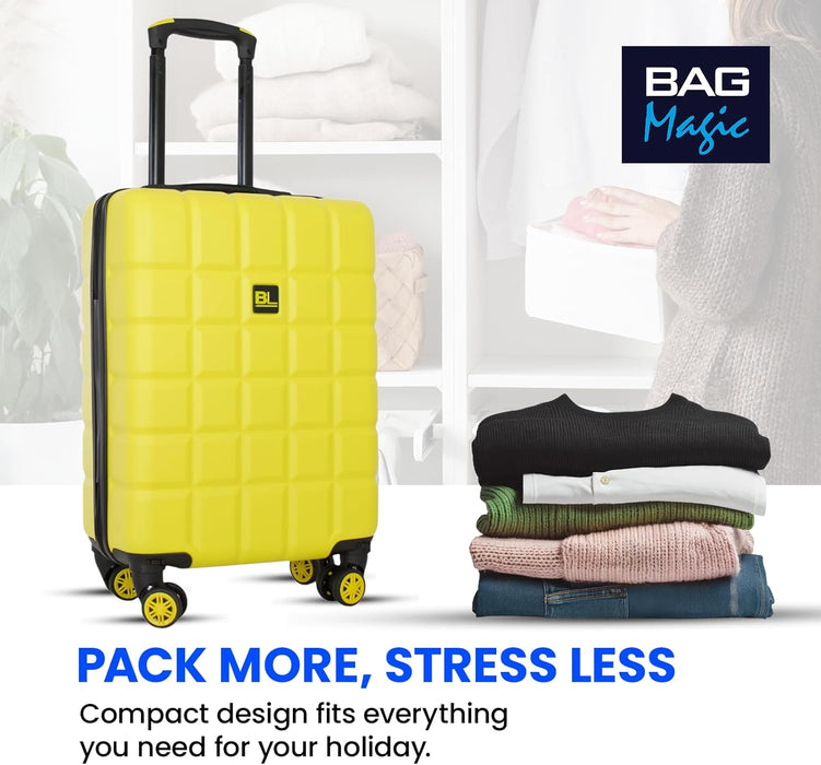 Lightweight ABS Cabin Suitcase – 30+ Airline Overhead Compatible (47x36x20cm) – Spinner Wheels + Combination Lock