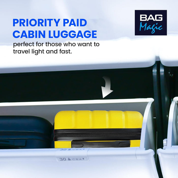 Lightweight ABS Cabin Suitcase – 30+ Airline Overhead Compatible (47x36x20cm) – Spinner Wheels + Combination Lock