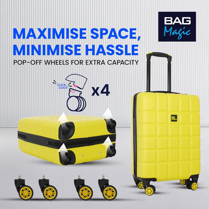 Lightweight ABS Cabin Suitcase – 30+ Airline Overhead Compatible (47x36x20cm) – Spinner Wheels + Combination Lock