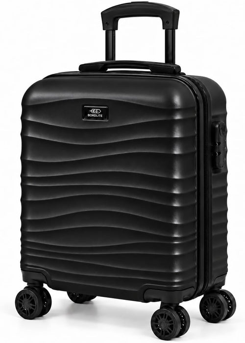 Bordlite EasyJet Underseat Cabin Suitcase 45x36x20cm, ABS Hard Shell Hand Luggage with 4 Double 360° Spinner Wheels, Combination Lock & Telescopic Handle