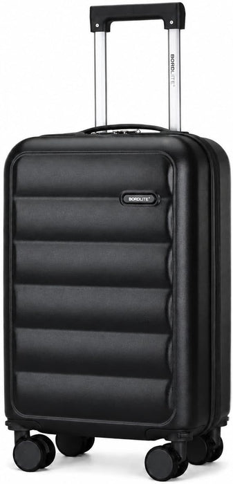 Bordlite Overhead Cabin Suitcase 55x34x21cm – Lightweight 2.27kg ABS Hard Shell Carry On Hand Luggage, 4 Double Spinner Wheels, Combination Lock & Trolley Handle