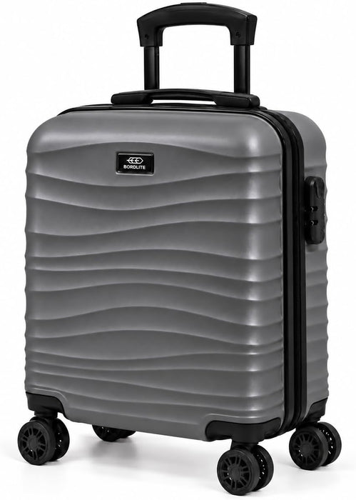 Bordlite EasyJet Underseat Cabin Suitcase 45x36x20cm, ABS Hard Shell Hand Luggage with 4 Double 360° Spinner Wheels, Combination Lock & Telescopic Handle