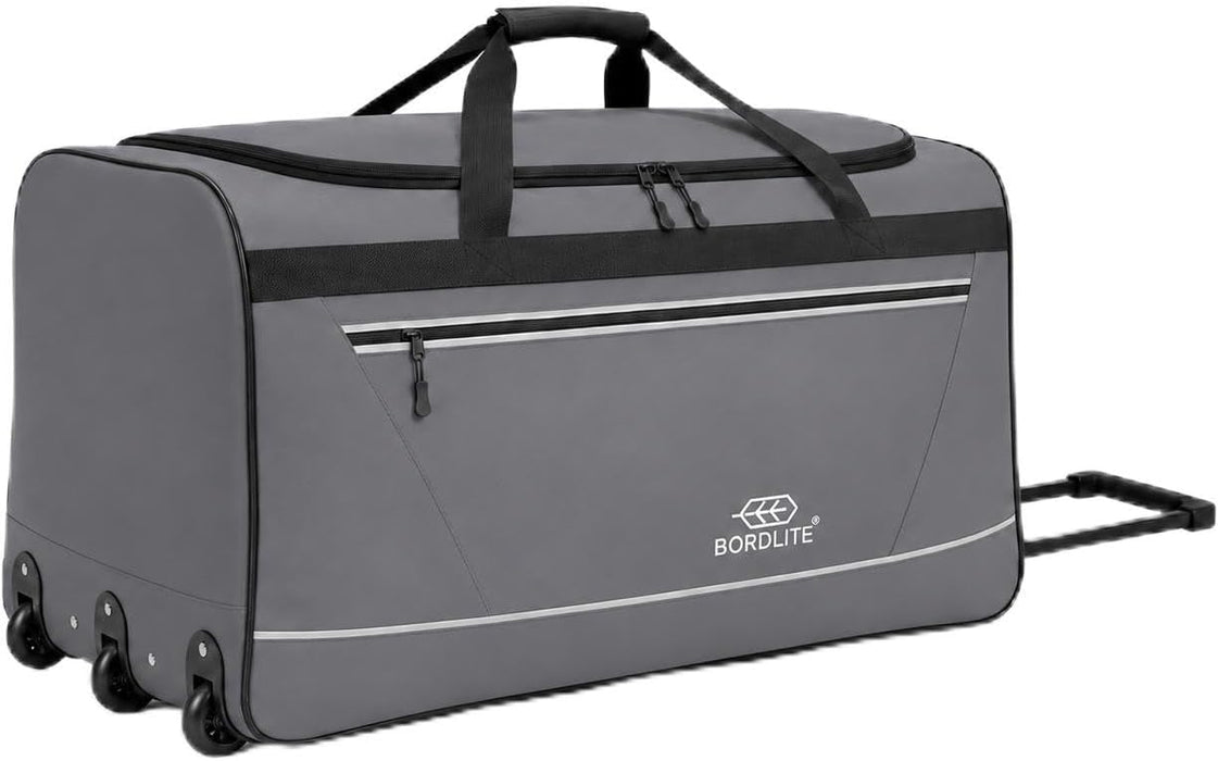 Bordlite 105L Extra Large Travel Bag on Wheels – 30 Inch Water-Resistant Tarp Holdall with 3 Smooth Wheels - 77x38x36cm
