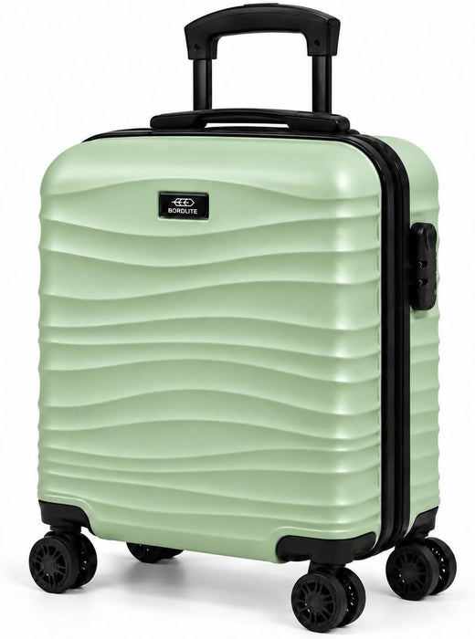 Bordlite EasyJet Underseat Cabin Suitcase 45x36x20cm, ABS Hard Shell Hand Luggage with 4 Double 360° Spinner Wheels, Combination Lock & Telescopic Handle