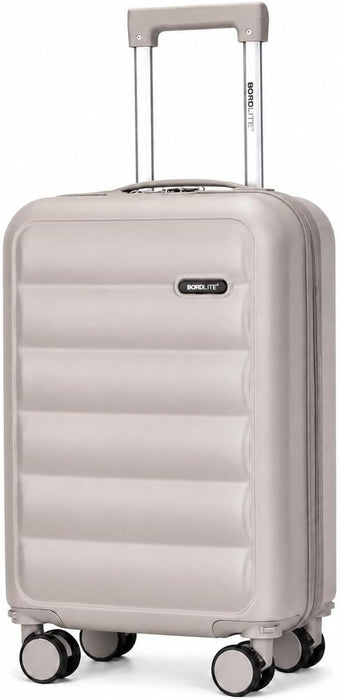 Bordlite Overhead Cabin Suitcase 55x34x21cm – Lightweight 2.27kg ABS Hard Shell Carry On Hand Luggage, 4 Double Spinner Wheels, Combination Lock & Trolley Handle