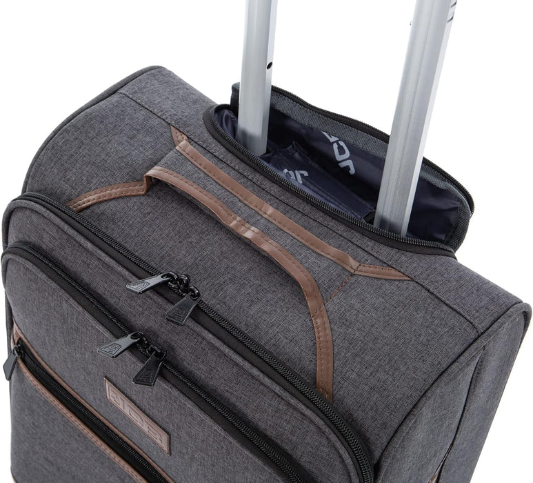 JCB Black Lightweight Soft Sided Suitcase -  4x 360" Spinner Wheels + Combination Lock