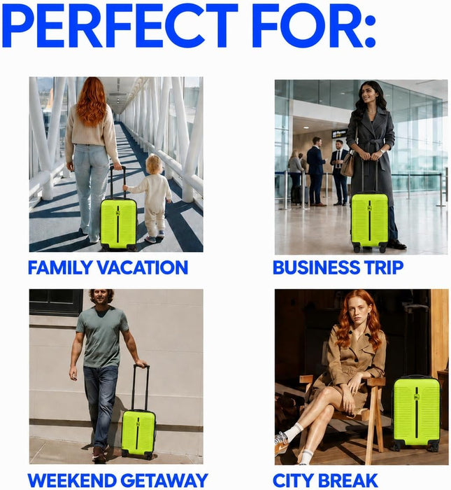 Bordlite Ryanair Cabin Suitcase 40x30x20cm – Lightweight 1.96kg Hard Shell Underseat Carry On Trolley Bag with Removable Wheels & Free Luggage Tag, Small Hand Luggage for Air Travel