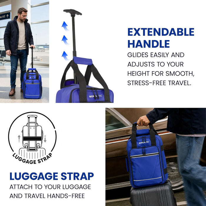 Bordlite Ryanair 40x20x25cm Cabin Backpack on Wheels – Lightweight 2 in 1 Trolley Bag & Rucksack (20L) – Fits Ryanair Free Hand Luggage Allowance