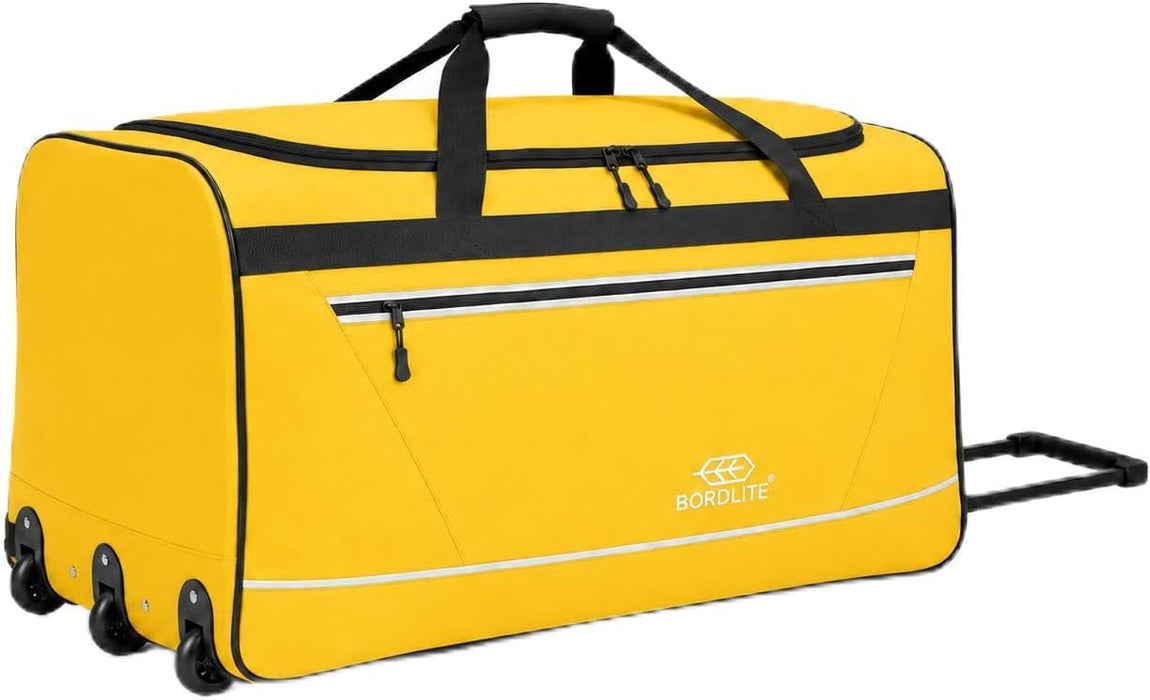 Bordlite 105L Extra Large Travel Bag on Wheels – 30 Inch Water-Resistant Tarp Holdall with 3 Smooth Wheels - 77x38x36cm