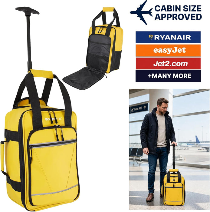 Bordlite Ryanair 40x20x25cm Cabin Backpack on Wheels – Lightweight 2 in 1 Trolley Bag & Rucksack (20L) – Fits Ryanair Free Hand Luggage Allowance