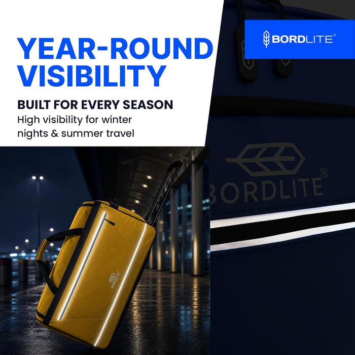 Bordlite 105L Extra Large Travel Bag on Wheels – 30 Inch Water-Resistant Tarp Holdall with 3 Smooth Wheels - 77x38x36cm