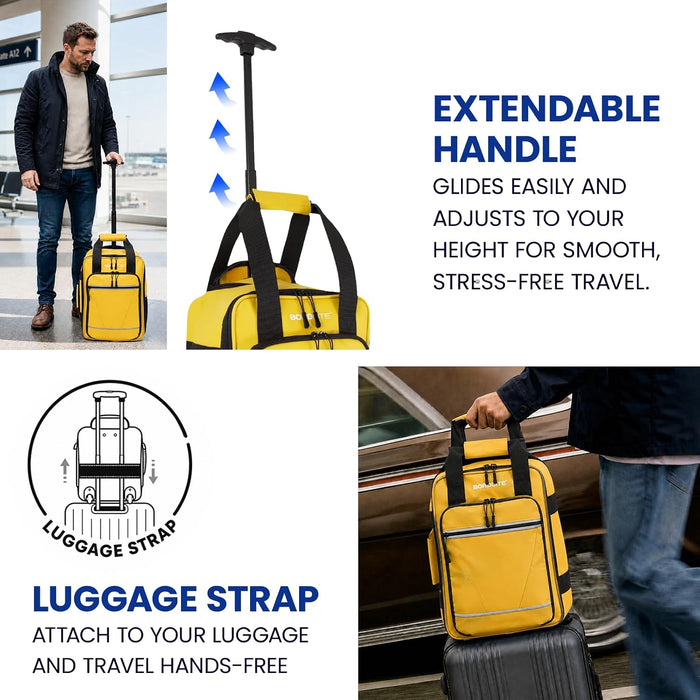 Bordlite Ryanair 40x20x25cm Cabin Backpack on Wheels – Lightweight 2 in 1 Trolley Bag & Rucksack (20L) – Fits Ryanair Free Hand Luggage Allowance